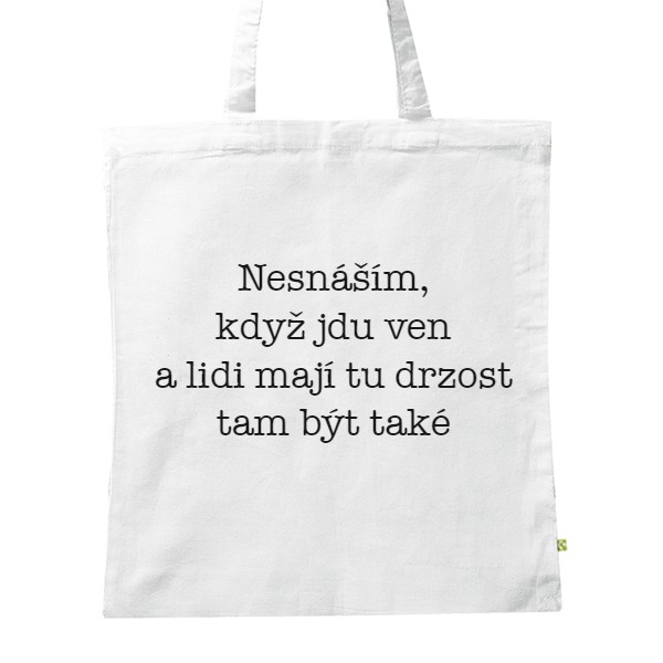 BIO plátěná taška s potiskem BIO taška pro introverta