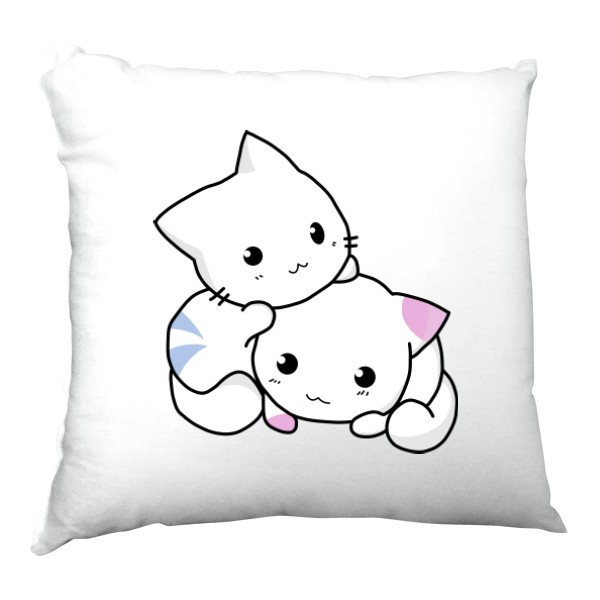 Polštář saténový s potiskem Roztomilý polštářek s kočičkami