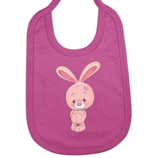 Bryndák bavlna s potiskem Roztomilý růzový králíček