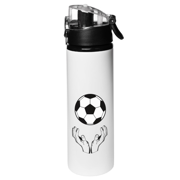 Sportovní láhev s fotbalovým míčem